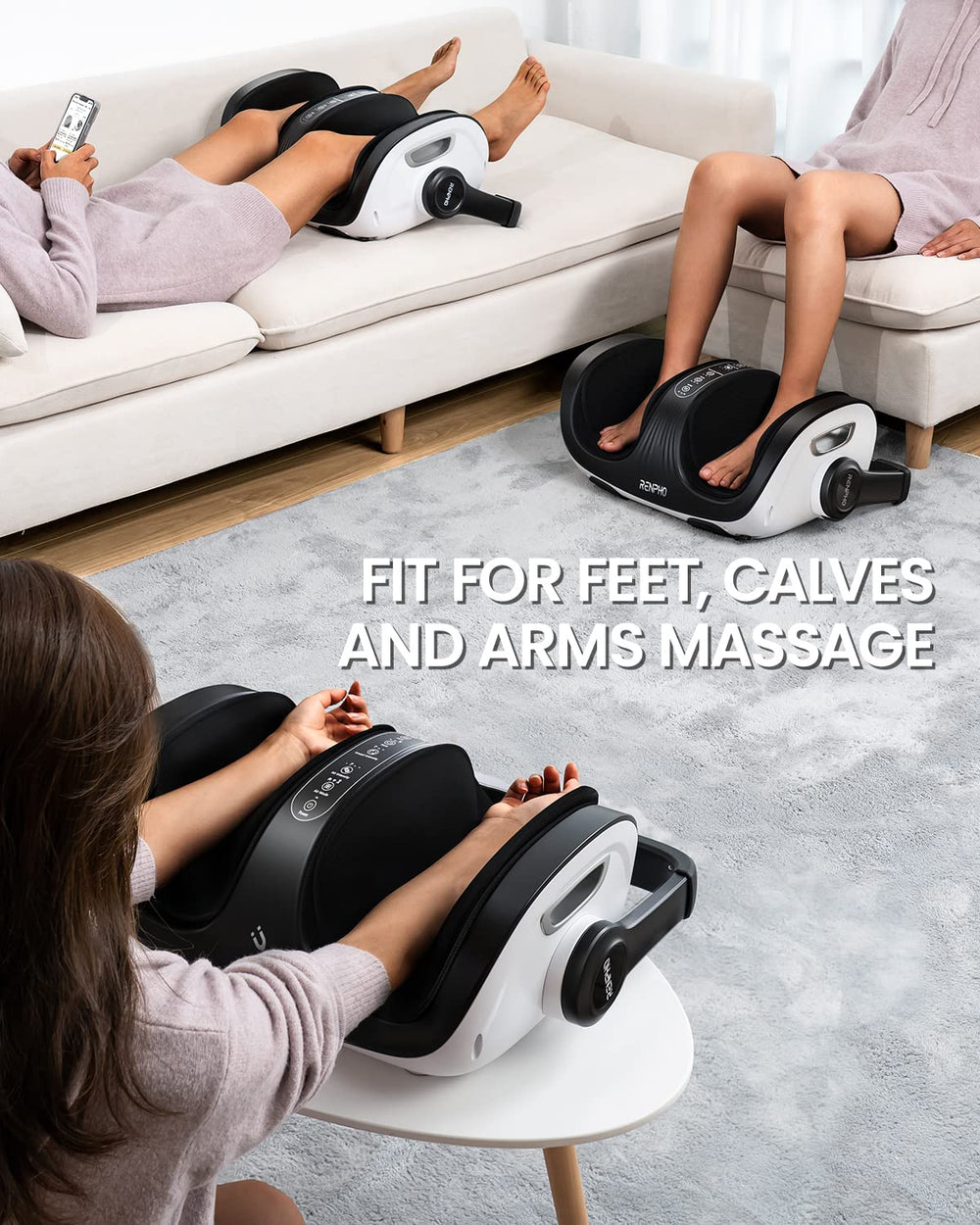 RENPHO 4-in-1 foot and calf massager targets feet and calves