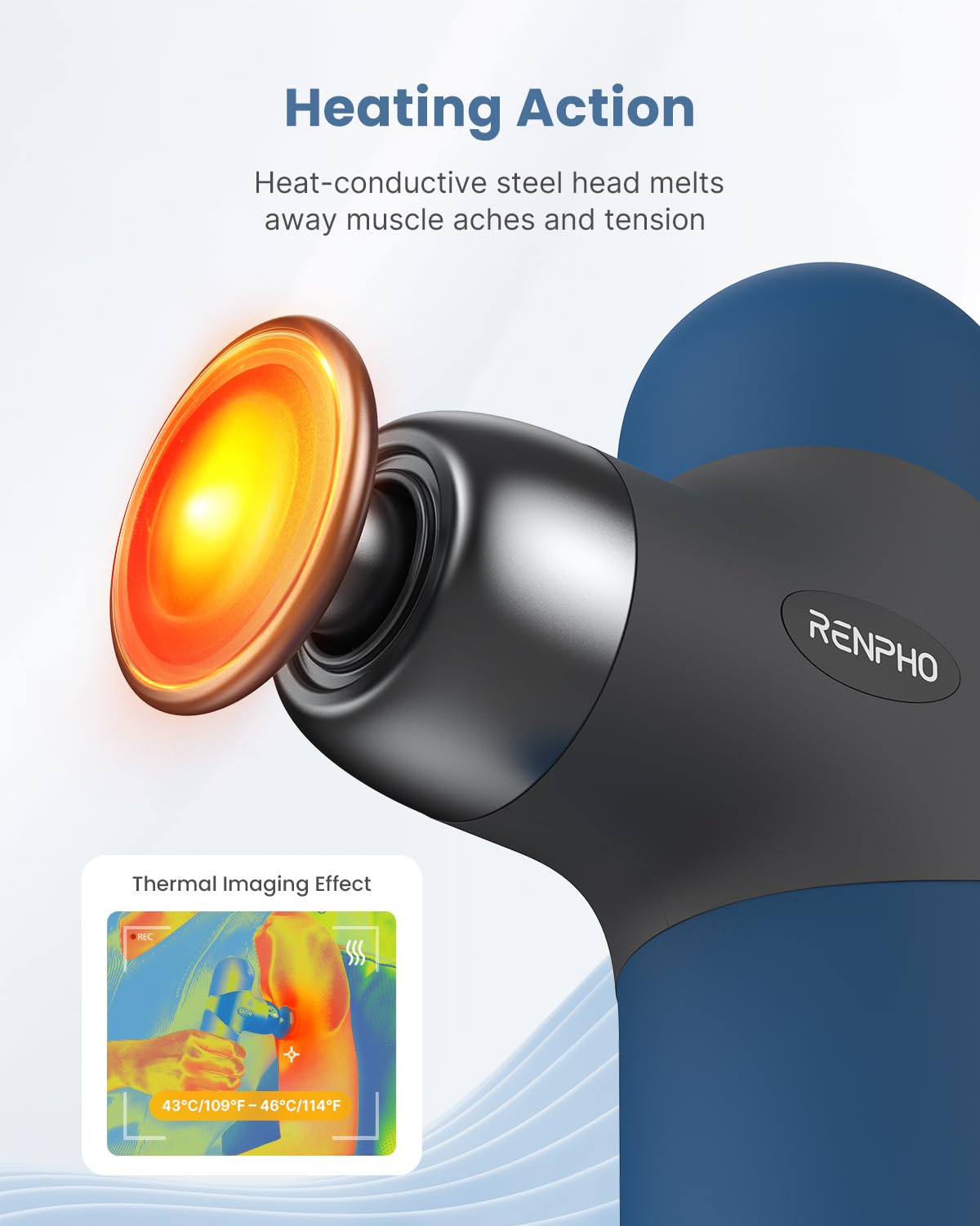 RENPHO compact massage gun with carry case for travel and storage