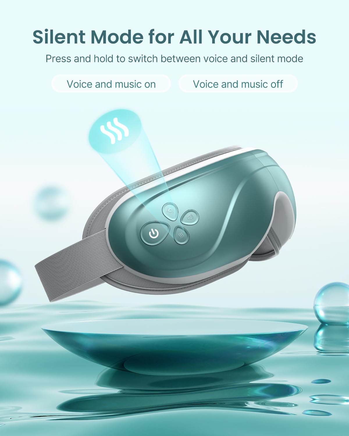 RENPHO Eye Massager Bluetooth connects to phone for mood music