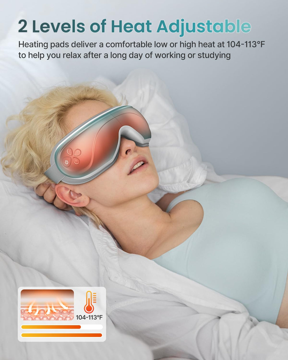 RENPHO Eye Massager nose contour design reduces pressure for comfy wear