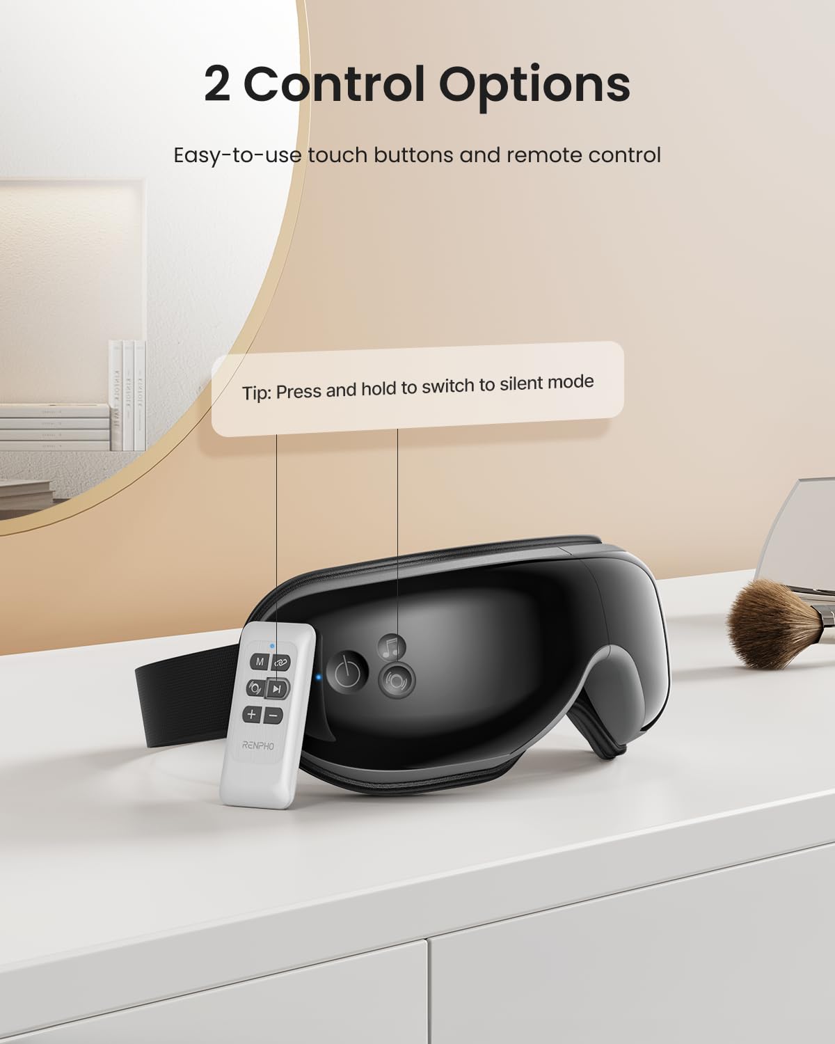 RENPHO Eye Massager is portable with a travel bag for travel use.