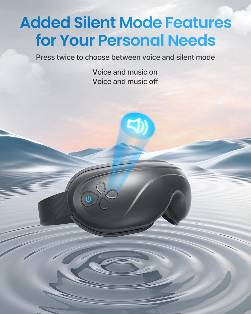 RENPHO Eye Massager silent mode for undisturbed sleep