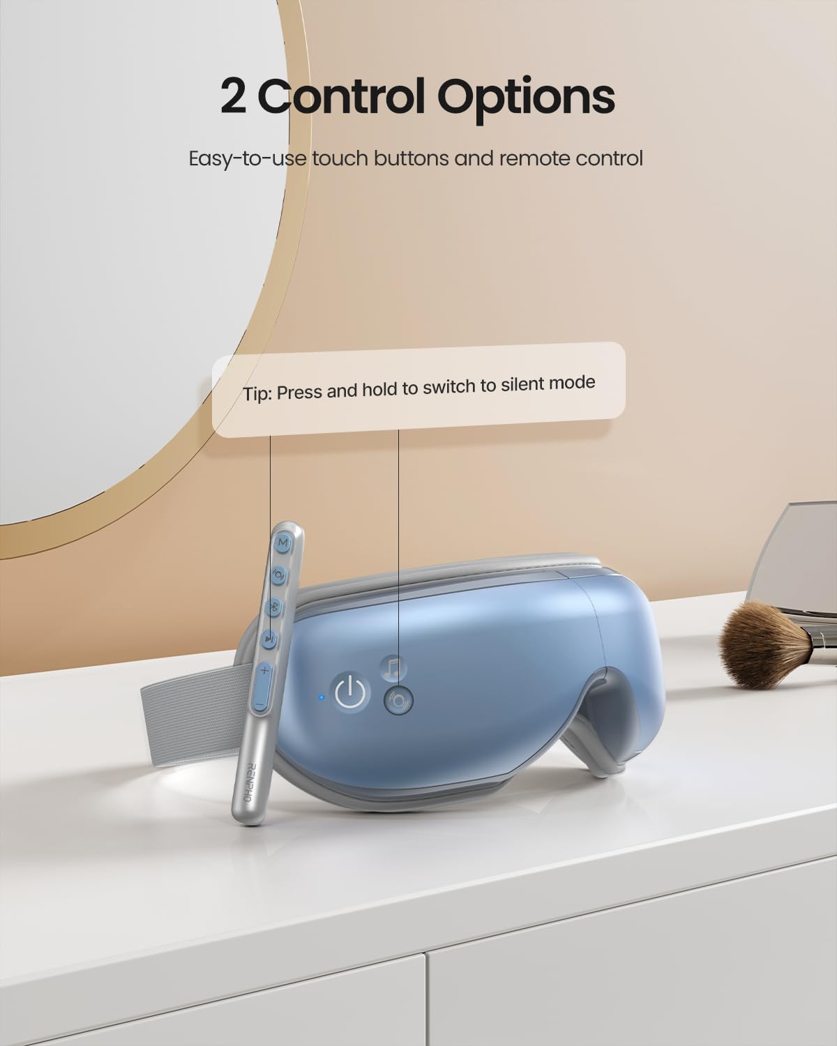RENPHO Eye Massager in silent mode lets you relax without interruptions.