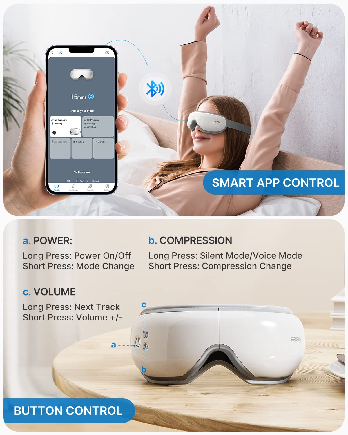 RENPHO Eyeris 1 eye massager foldable design for portable use.