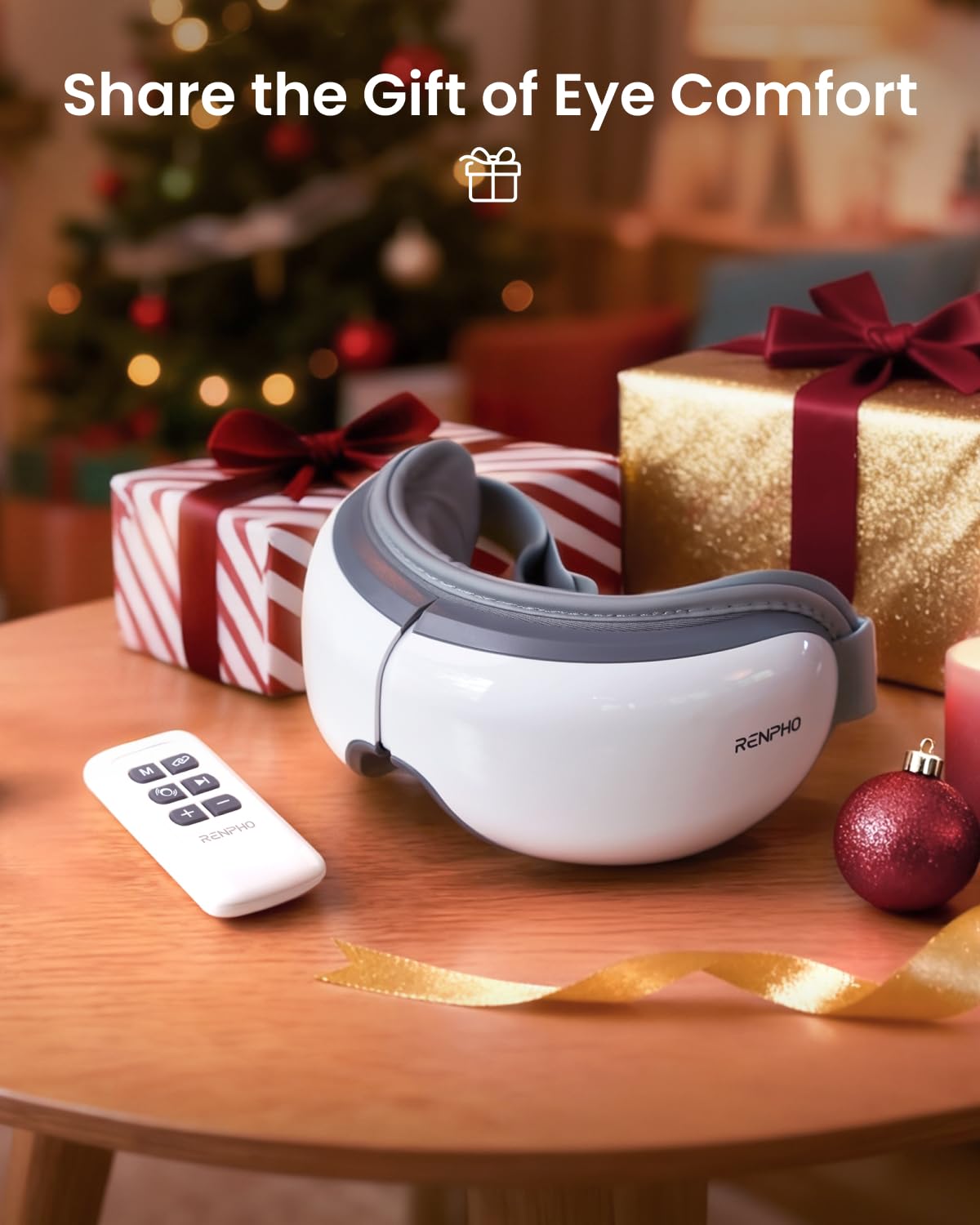 RENPHO Eyeris 1 eye massager heat levels offering soothing warmth