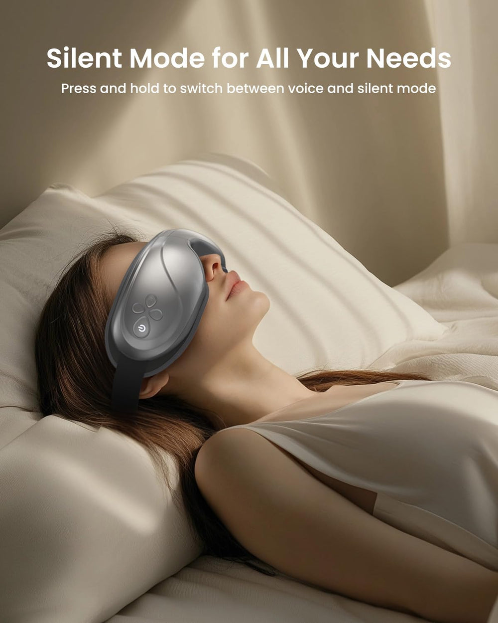 RENPHO Eyeris 2 massage pads target eyes and temples for relief.