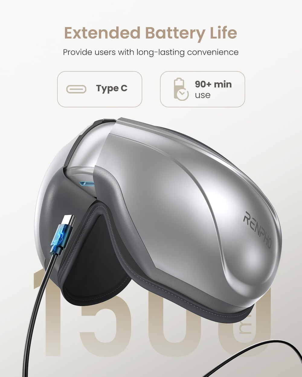 RENPHO Eyeris 2 portable massager ideal for travel and office breaks.