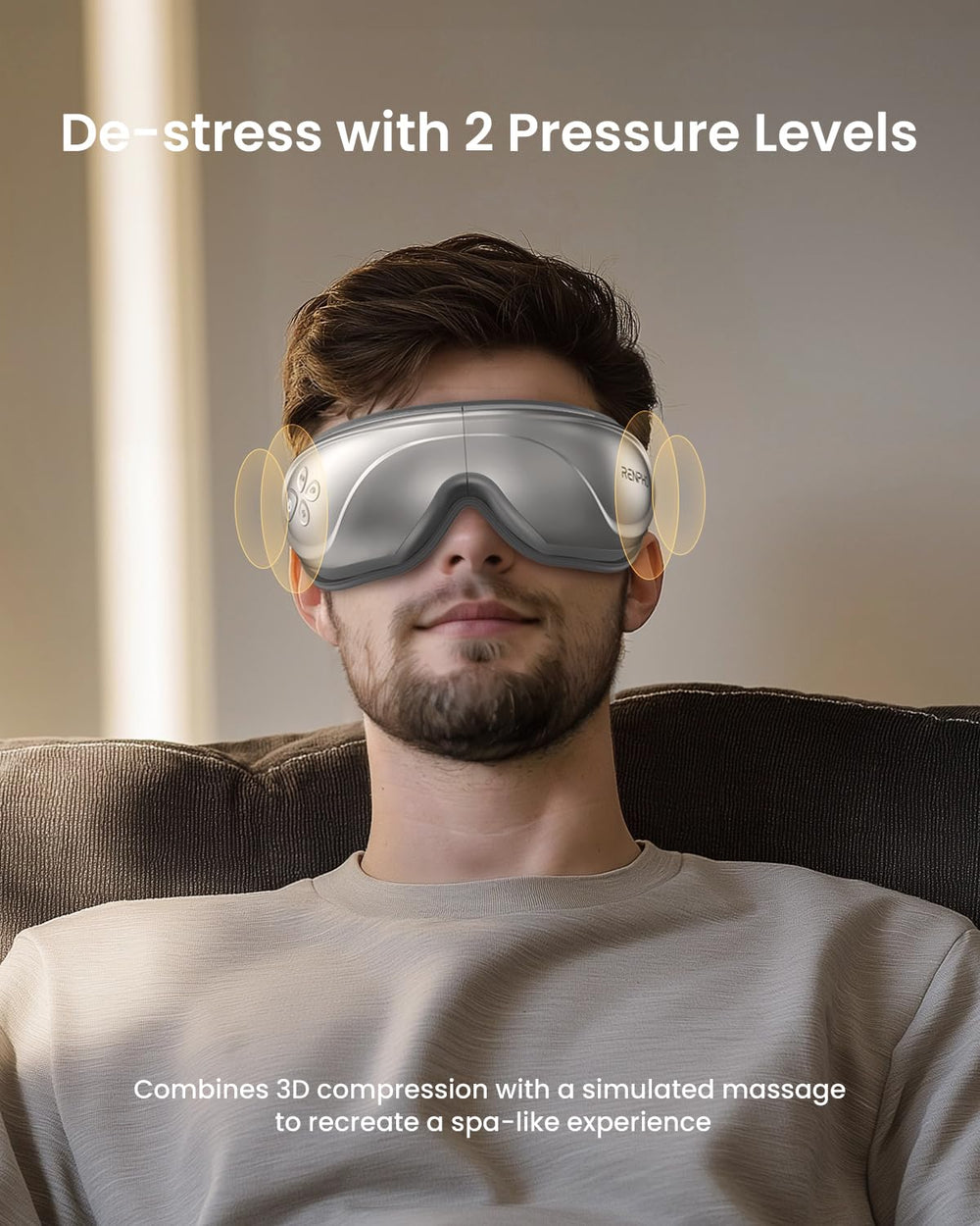 RENPHO Eyeris 2 wireless speakers enable music during massage.