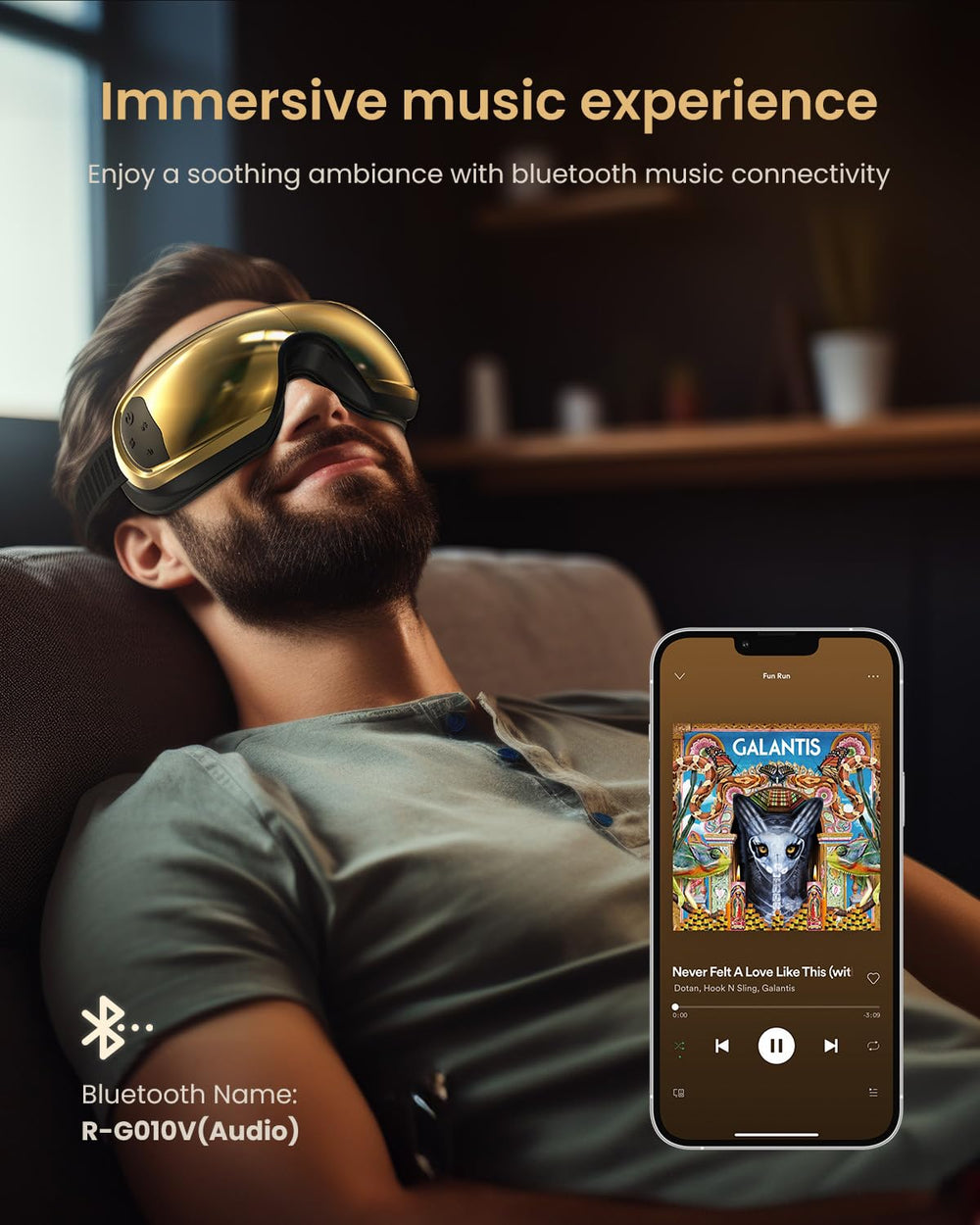 RENPHO Eyeris 3 adjustable headband for a secure, comfortable fit