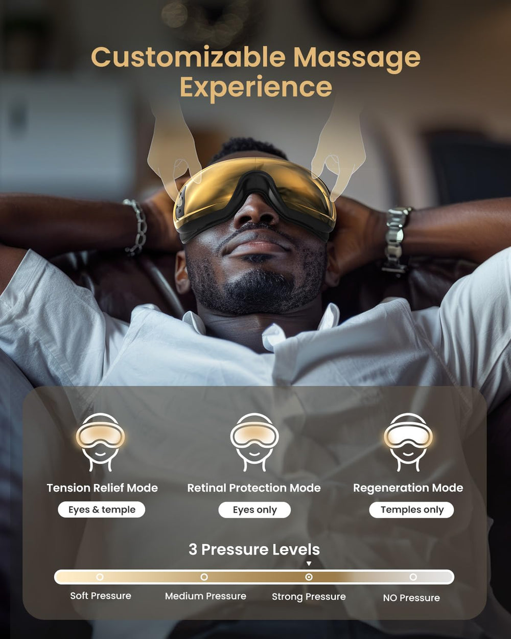 RENPHO Eyeris 3 eye massager charging via USB for long sessions