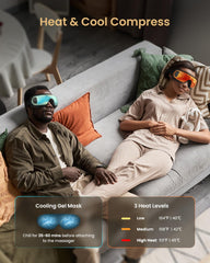 RENPHO Eyeris 3 eye massager showing heat and cool function for comfort