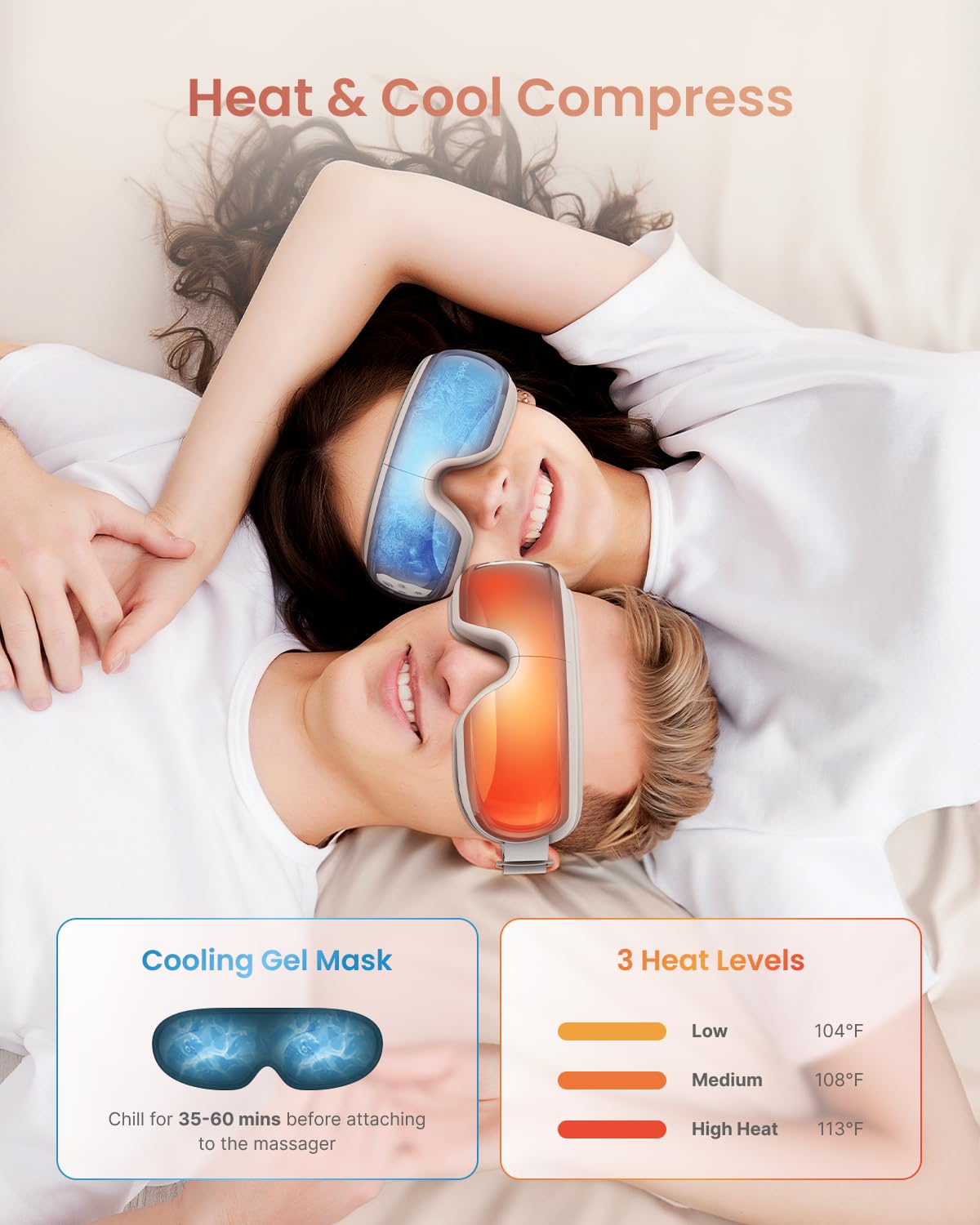 RENPHO Eyeris 3 Rosé with 3 compression modes and adjustable pressure