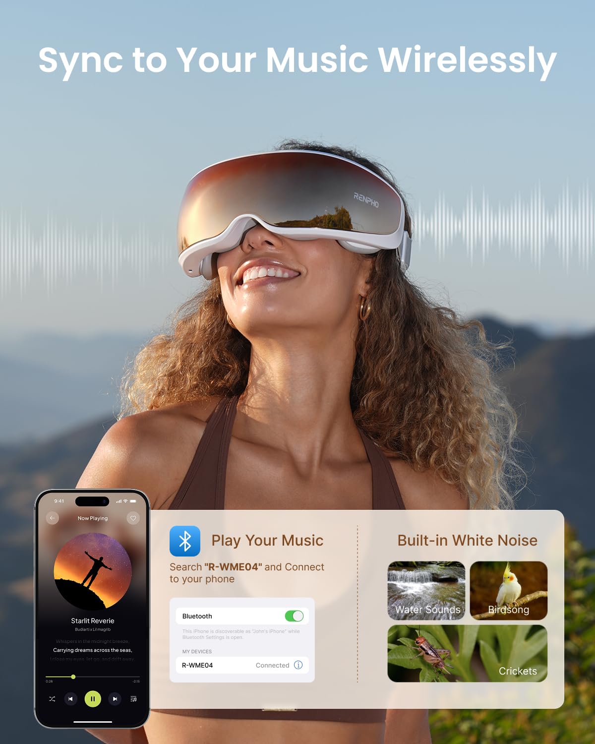 RENPHO Eyeris Calina long battery life supports extended use on the go.