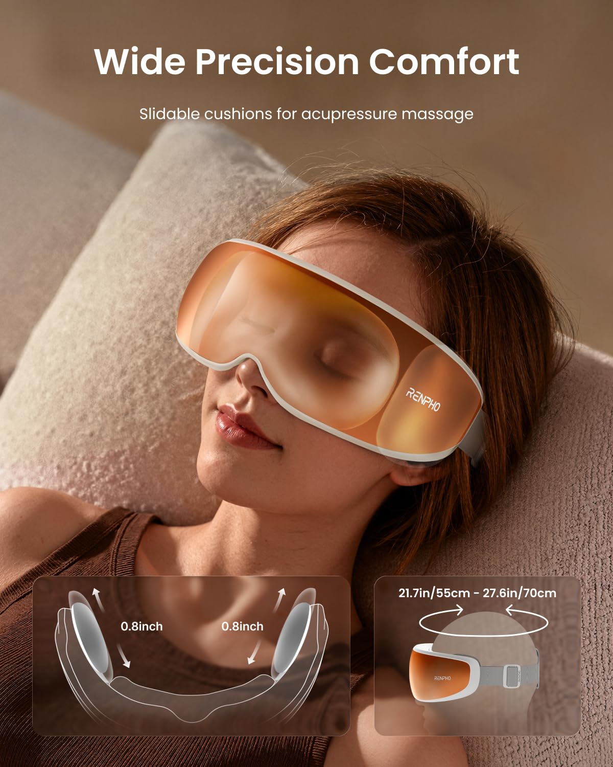 RENPHO Eyeris Calina heated eye mask provides gentle warmth for eye comfort.