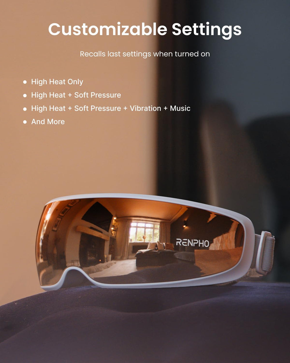 RENPHO Eyeris Calina soft protein leather surface for skin-friendly comfort.