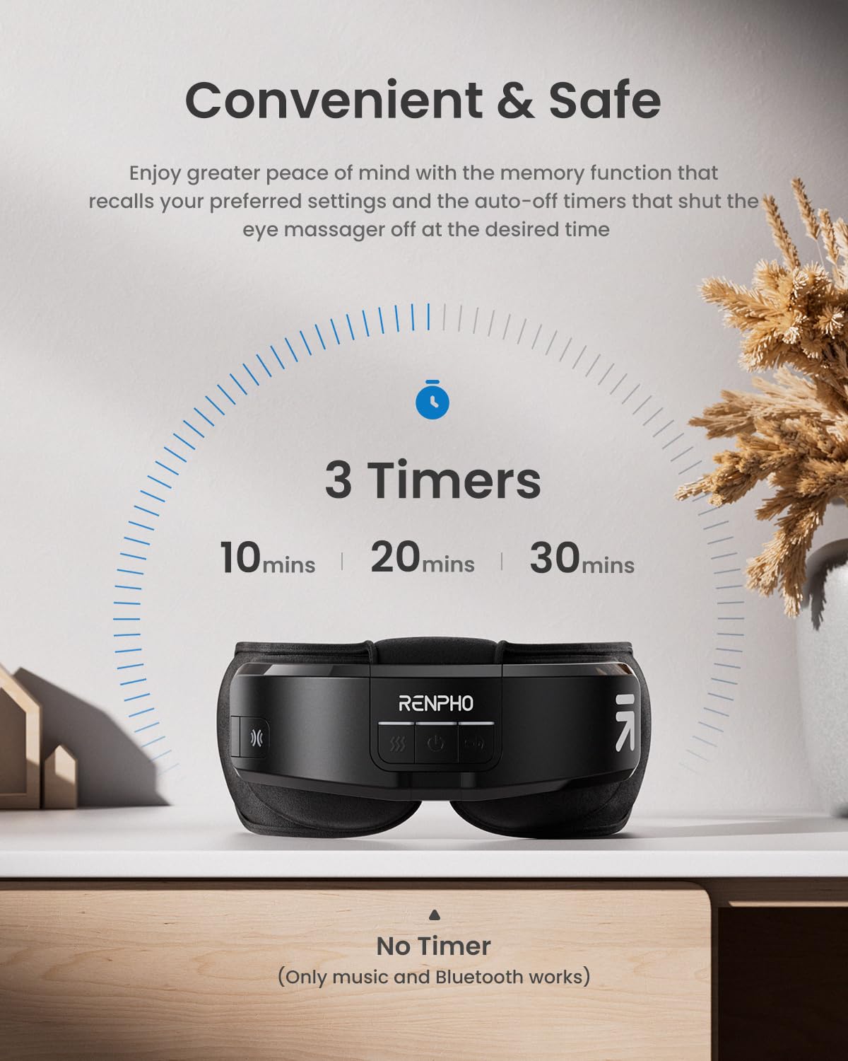 RENPHO Eyeris Shift fast charge timer shot shows long-use friendly power