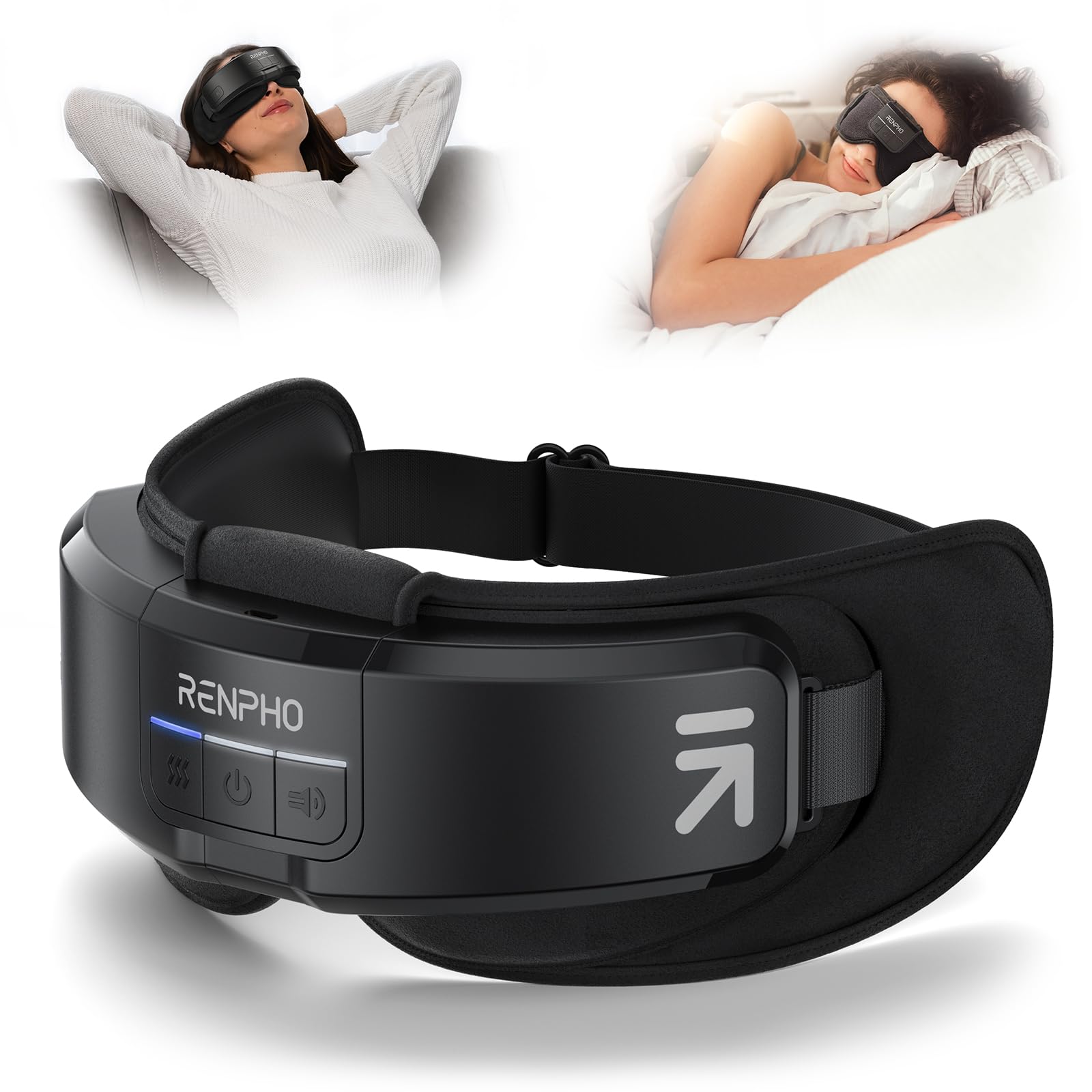 RENPHO Eyeris Shift overview image showing comfortable fit for quick eye relaxation