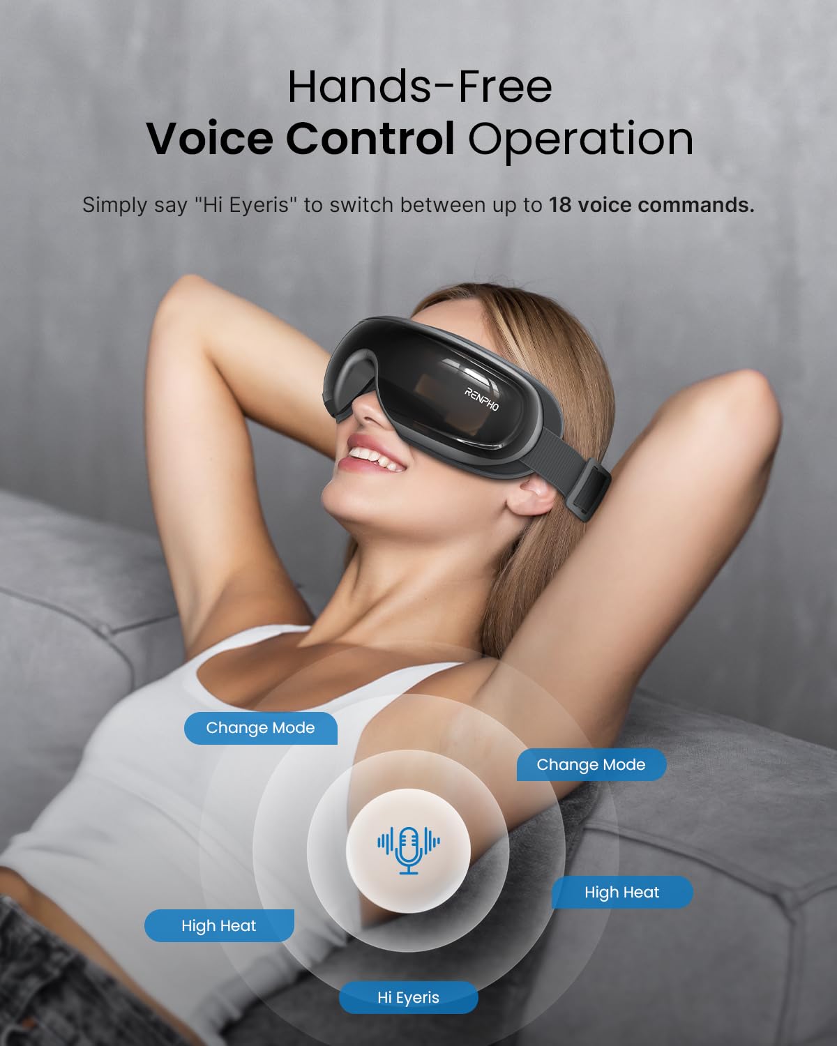 RENPHO Eyeris 3 adjustable headband ensuring a secure, comfortable fit.