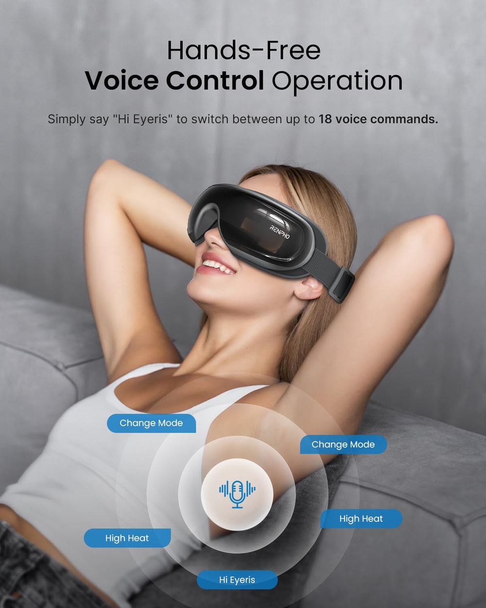 RENPHO Eyeris 3 adjustable headband ensuring a secure, comfortable fit.