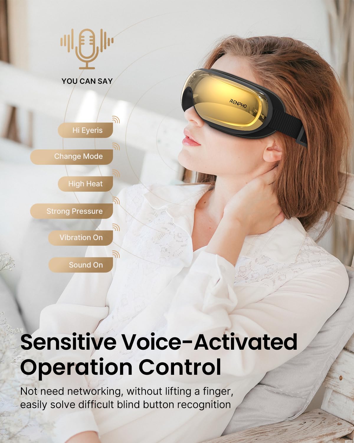 Eyeris 3 showing three heat levels for soothing relief