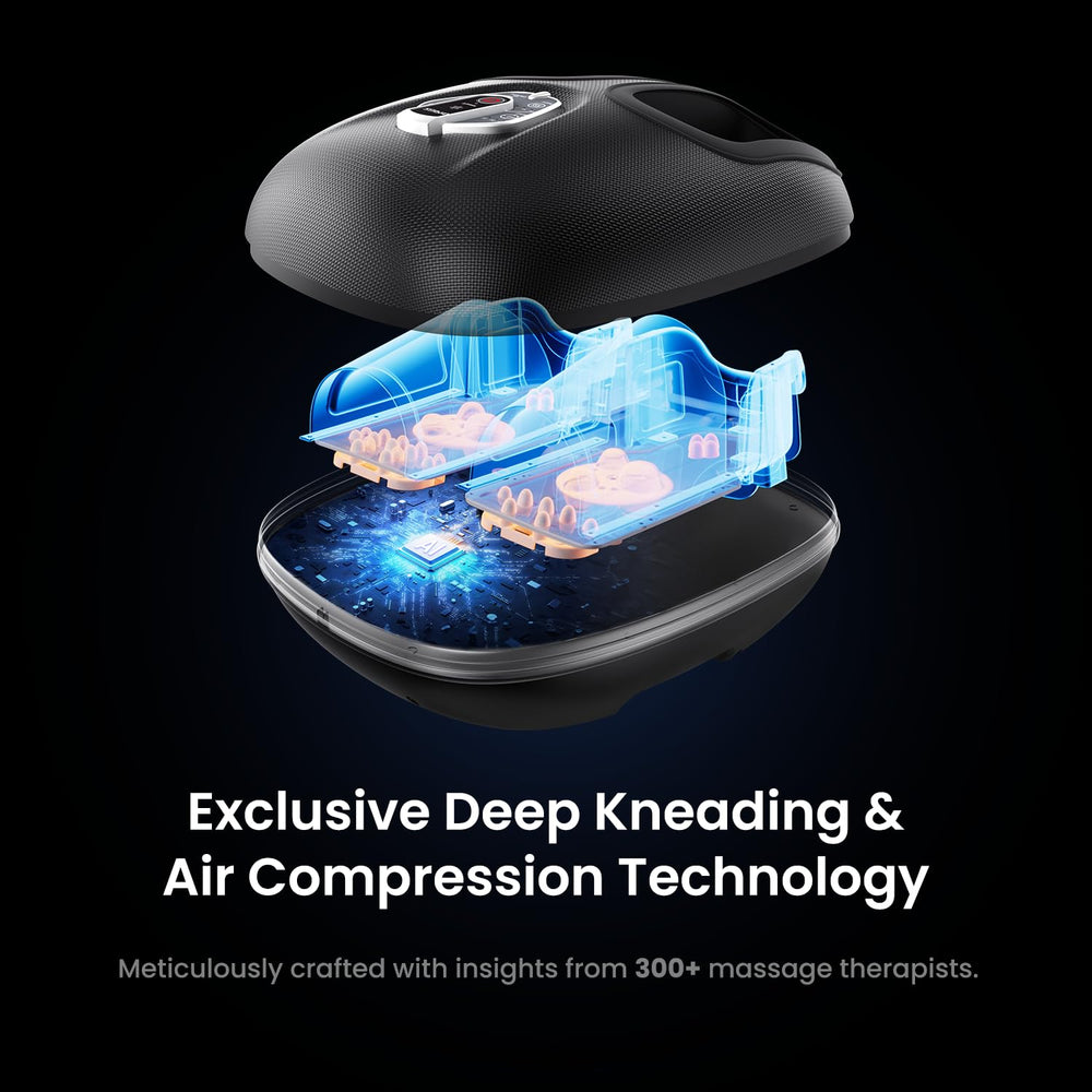 360-degree wrap surrounds the whole foot for full coverage massage.