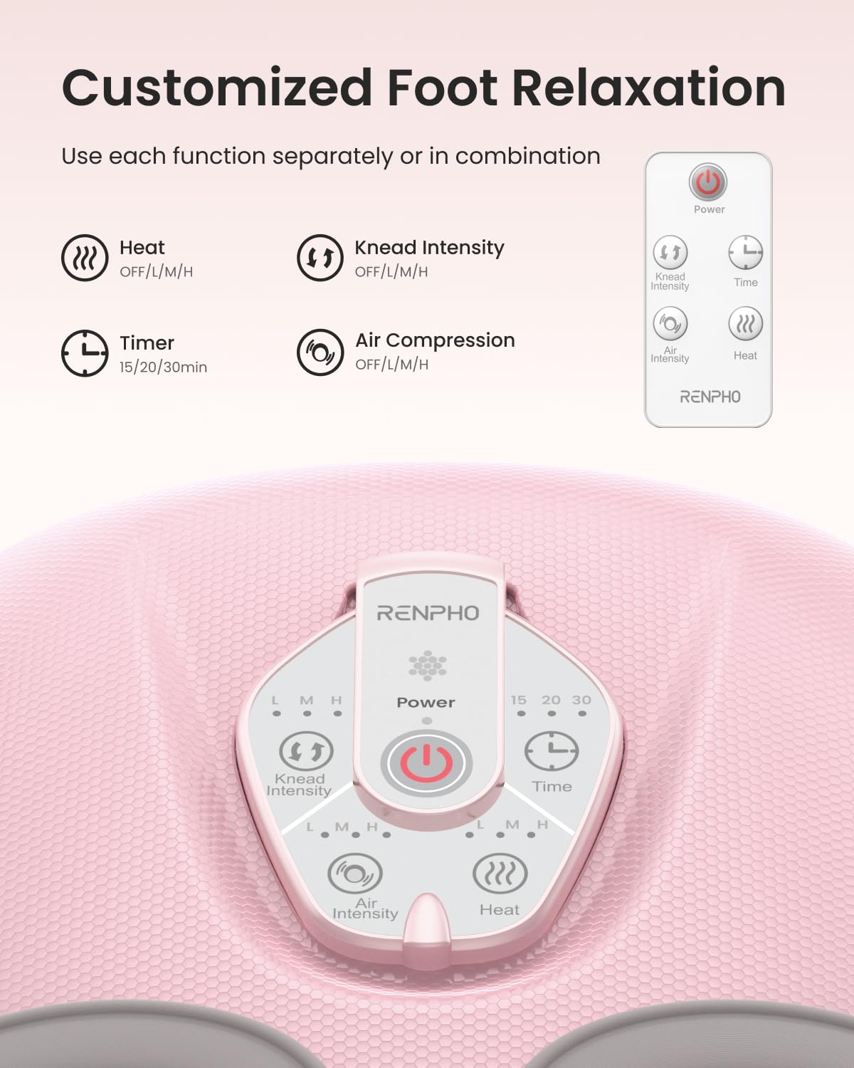 360 degree wraps cradle the foot for full coverage during massage.