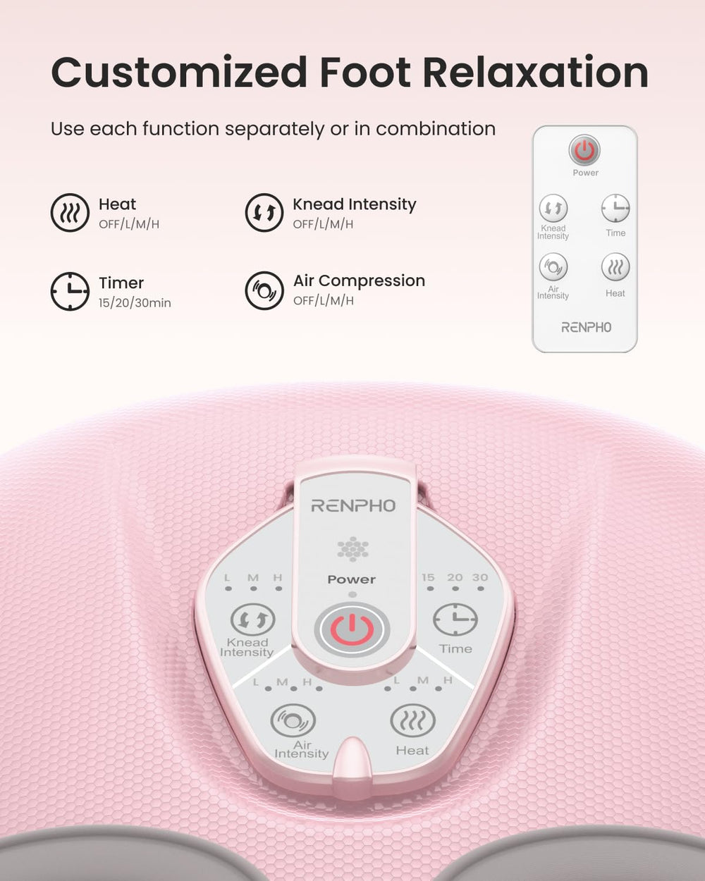 360 degree wraps cradle the foot for full coverage during massage.