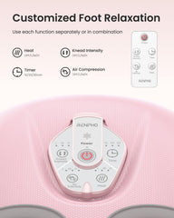 360 degree wraps cradle the foot for full coverage during massage.