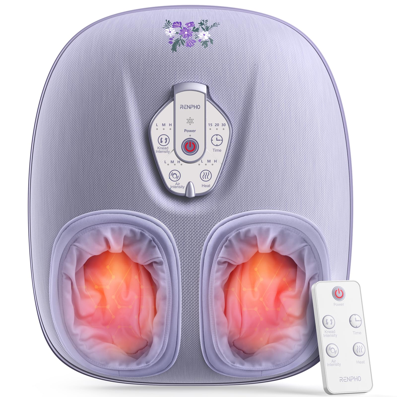 RENPHO foot massager with heat close-up showing soothing warmth
