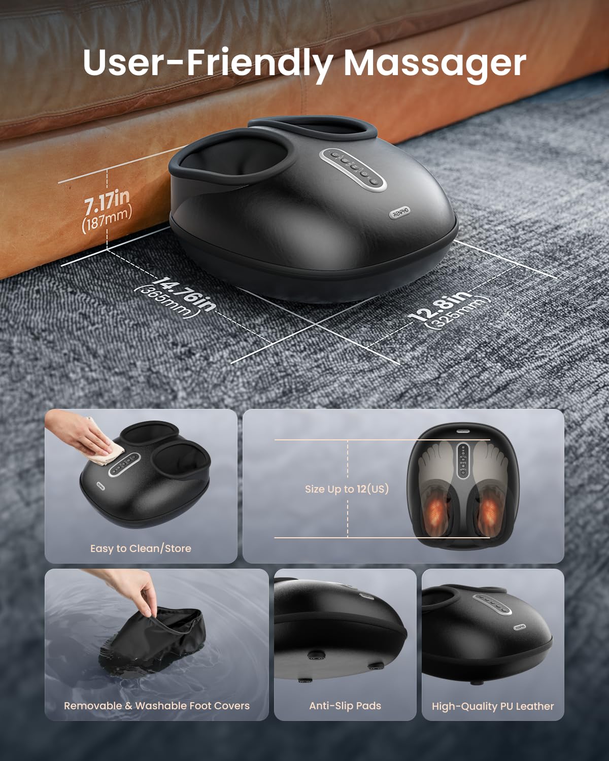 RENPHO foot massager with heat ideal for home or office use.