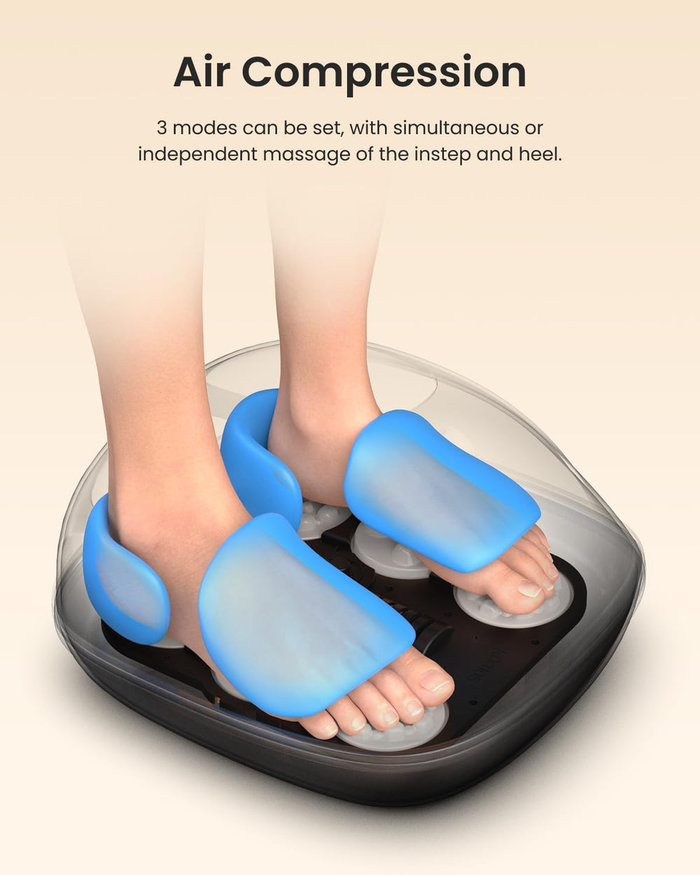 RENPHO Foot Massager features large buttons for easy toe control.