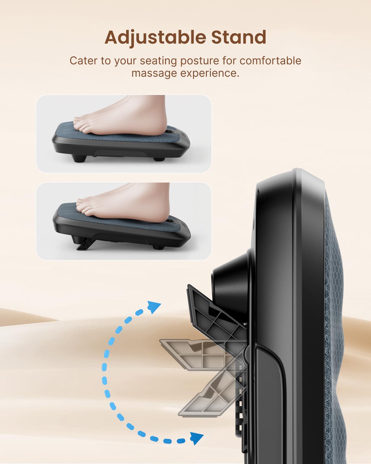 RENPHO foot massager pressure-activated start when stepping on the mat.