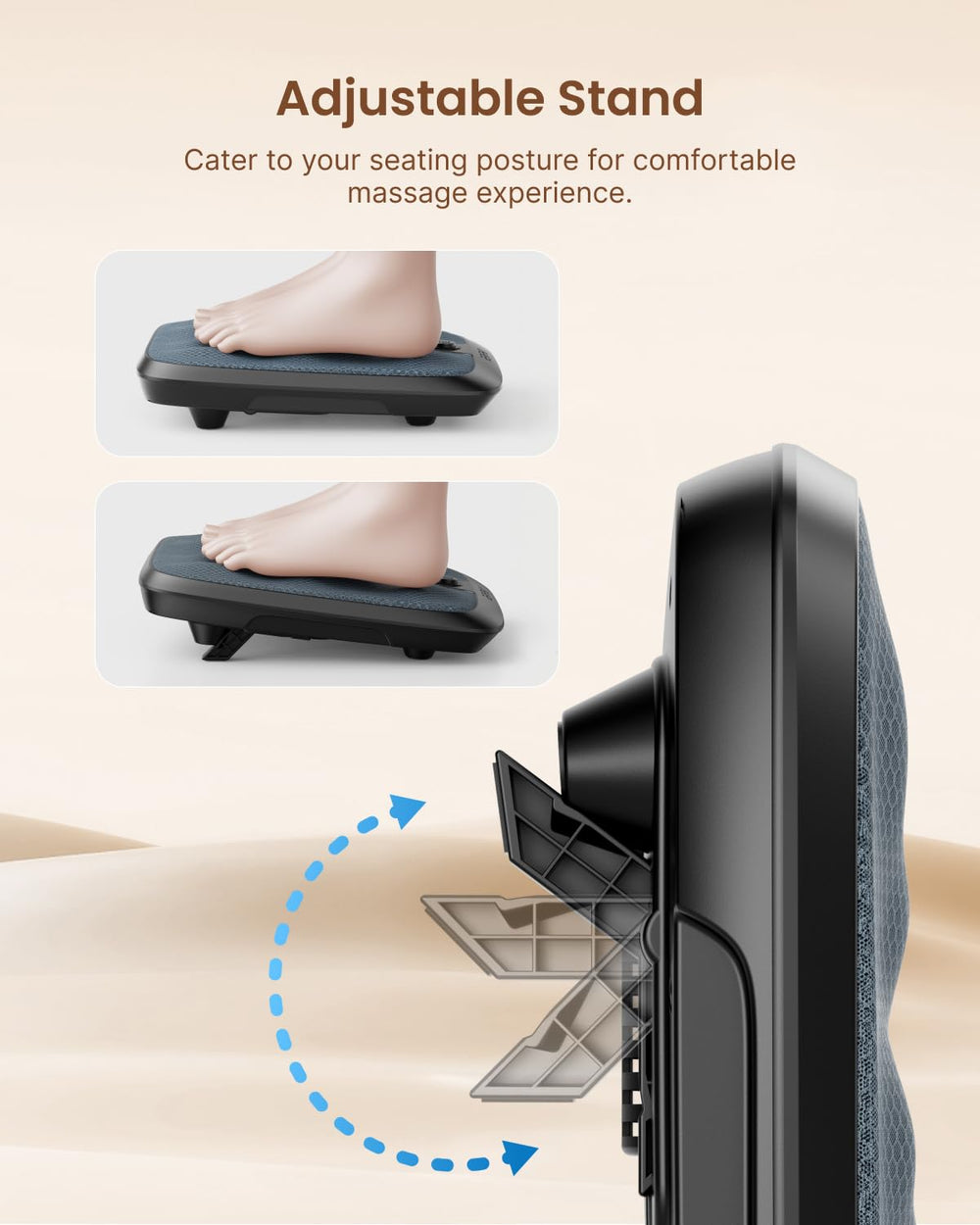 RENPHO foot massager pressure-activated start when stepping on the mat.
