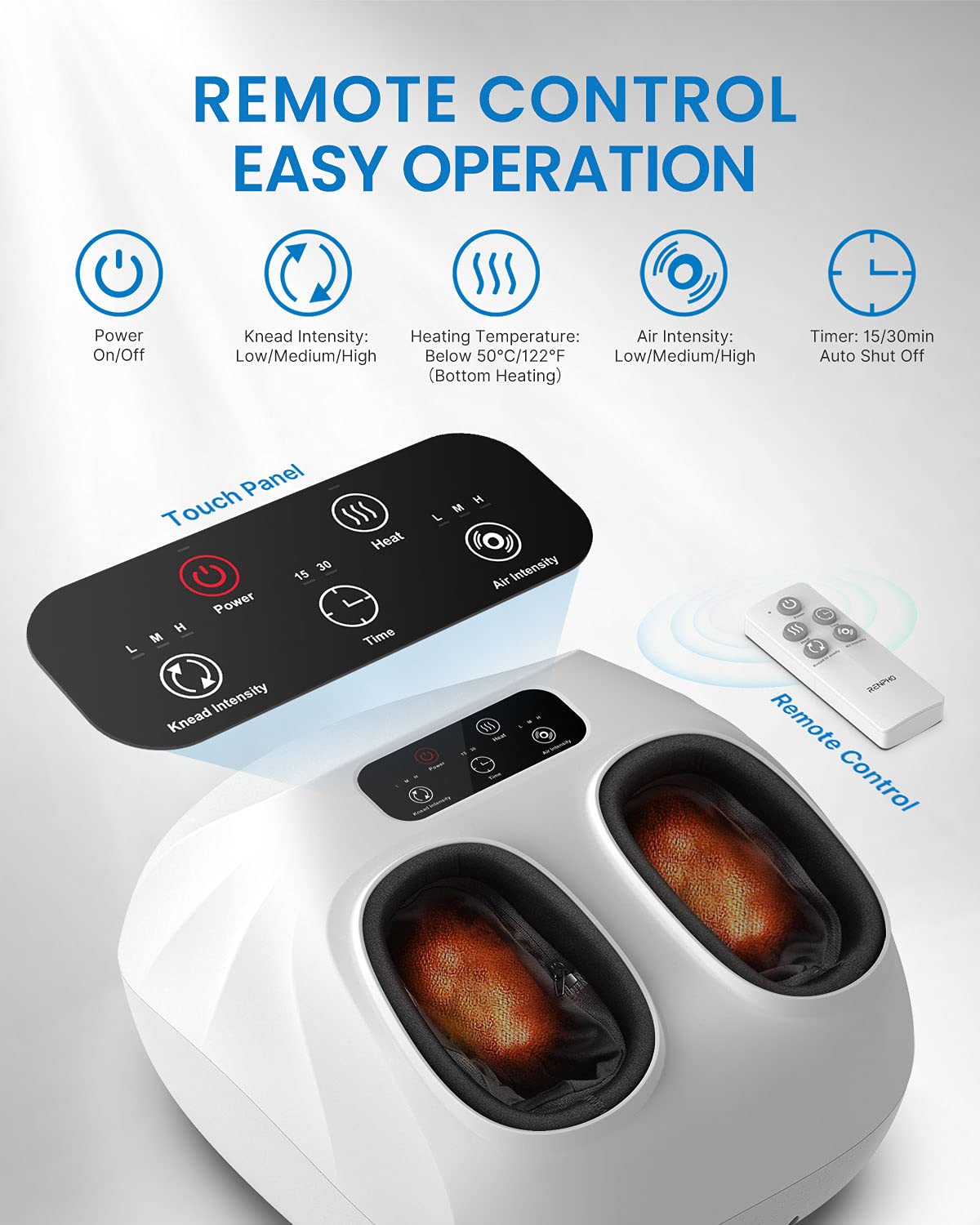 RENPHO massager remote control for easy adjustments during use
