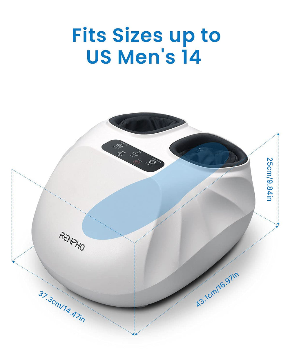 RENPHO fits up to men’s size 14 for broad foot compatibility