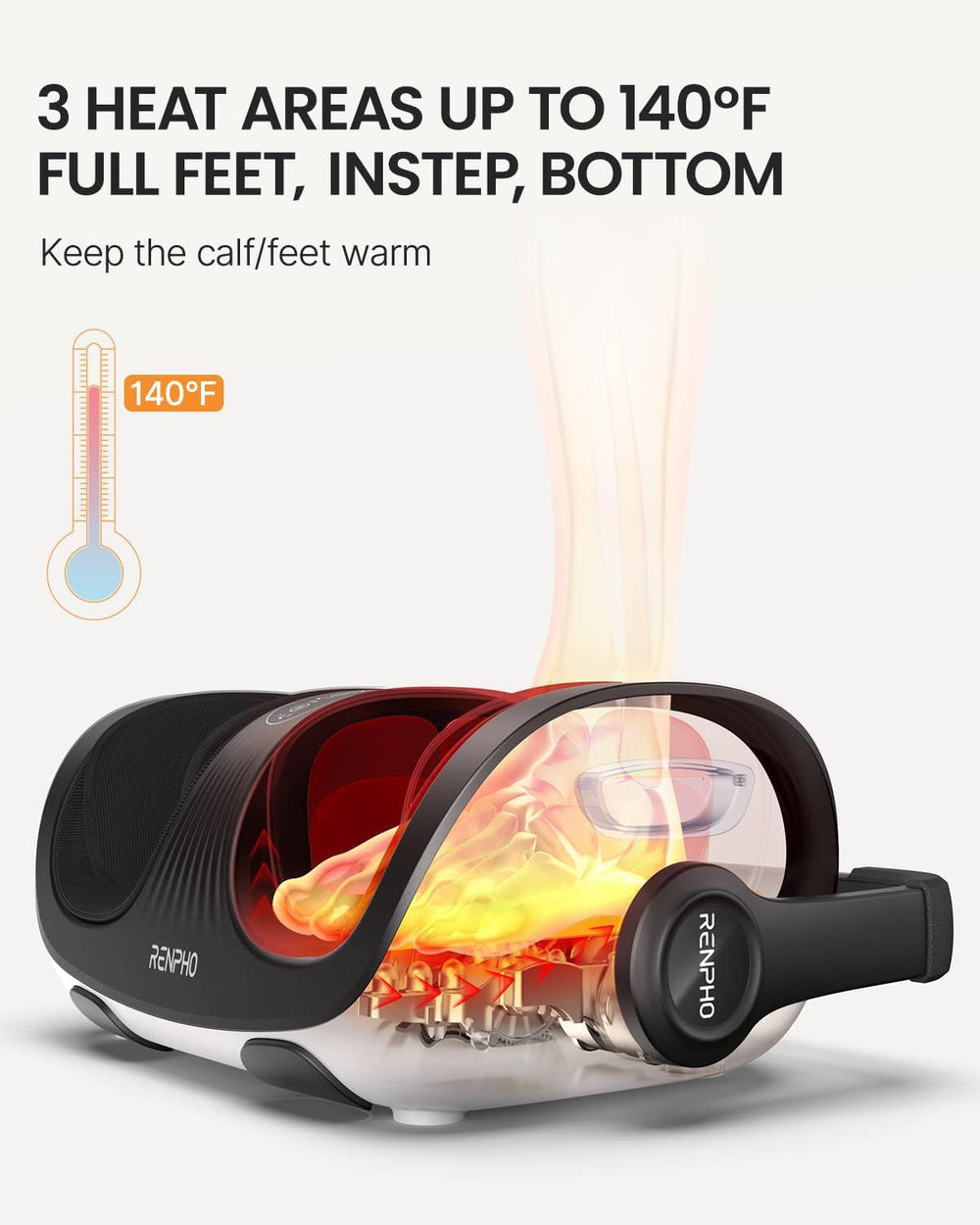 RENPHO wide cavity 7.7 inches accommodates larger feet