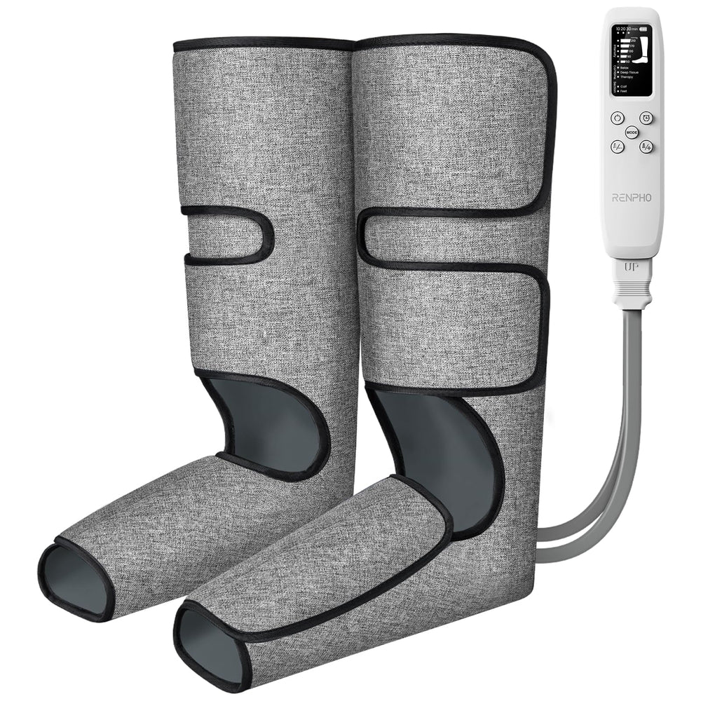 RENPHO leg massager with calf compression for improved circulation and fatigue relief.