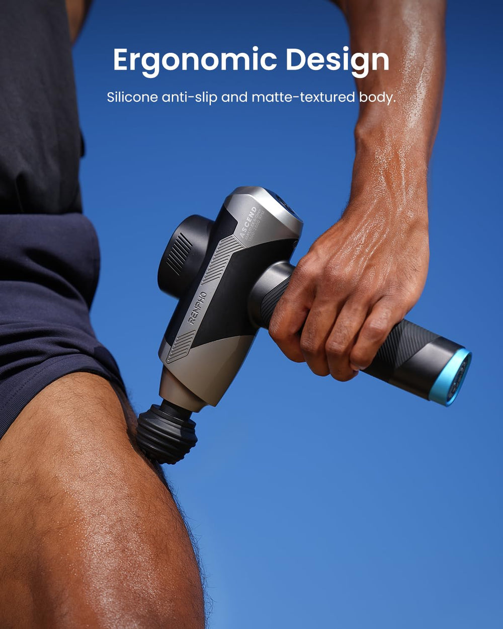 RENPHO massage gun with 10000mAh battery for extended use on the go