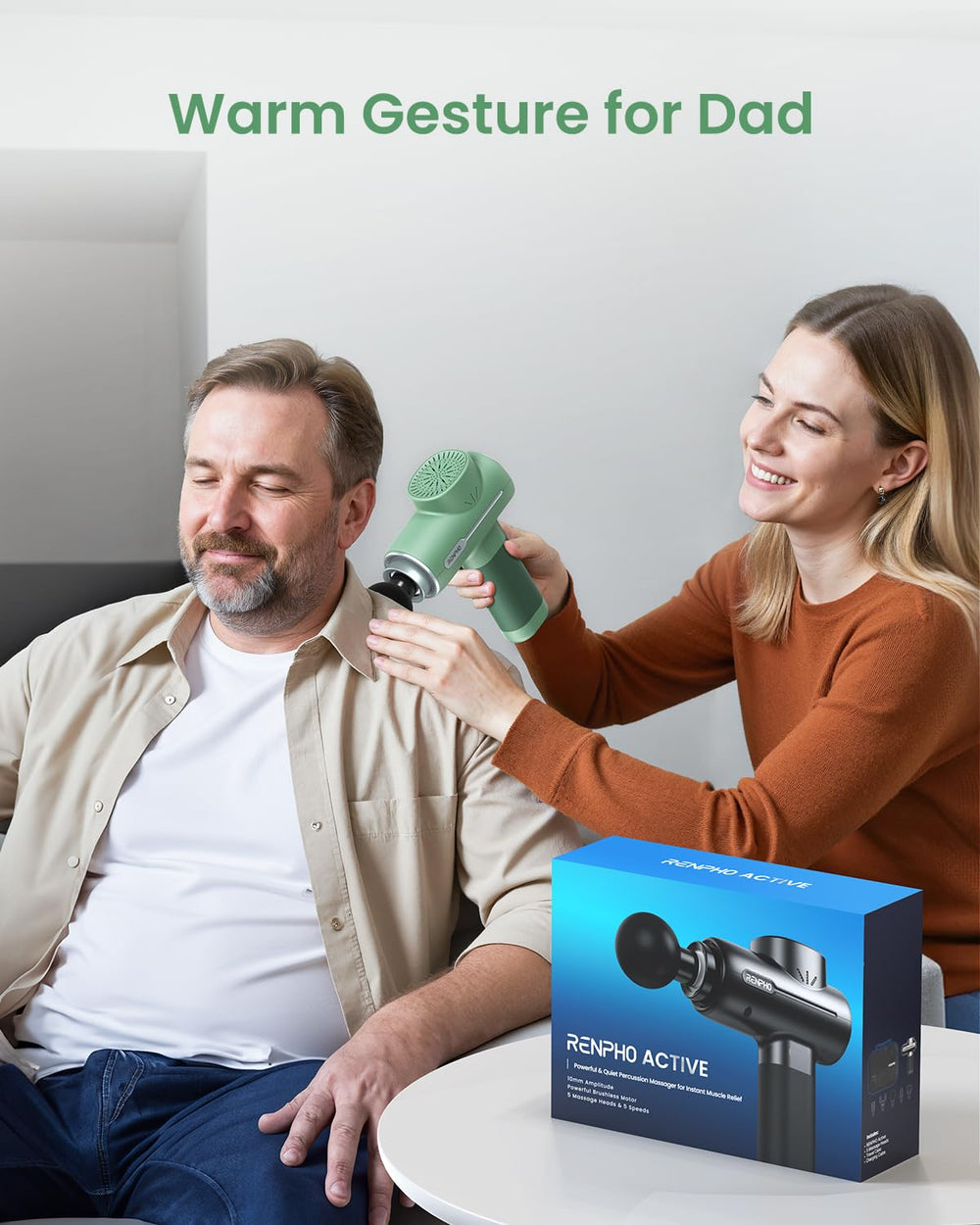 RENPHO massage gun with carry case showcases portable, on-the-go recovery kit.