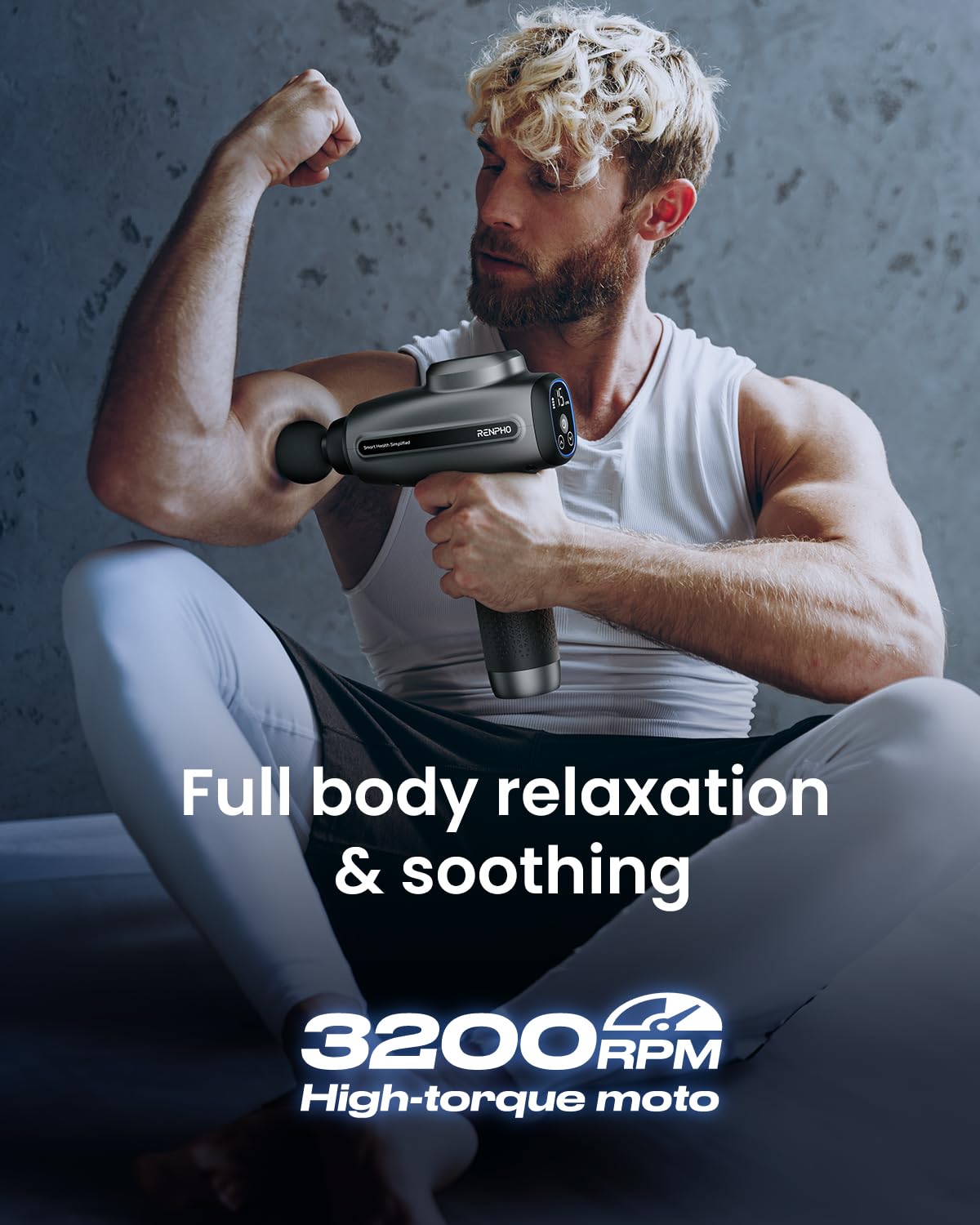 RENPHO massage gun rapid charging supports uninterrupted sessions.