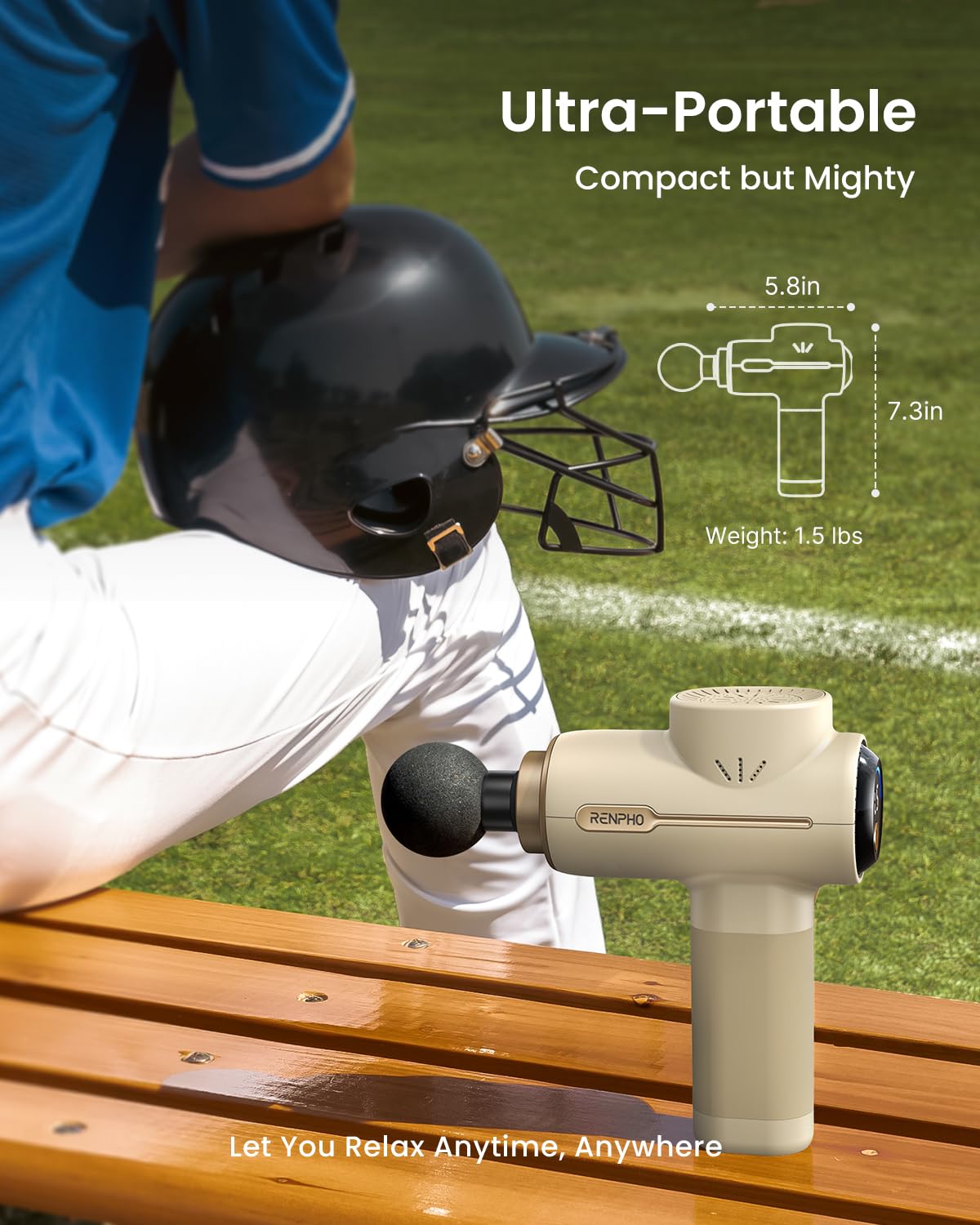 RENPHO massage gun includes five heads for targeted muscle care