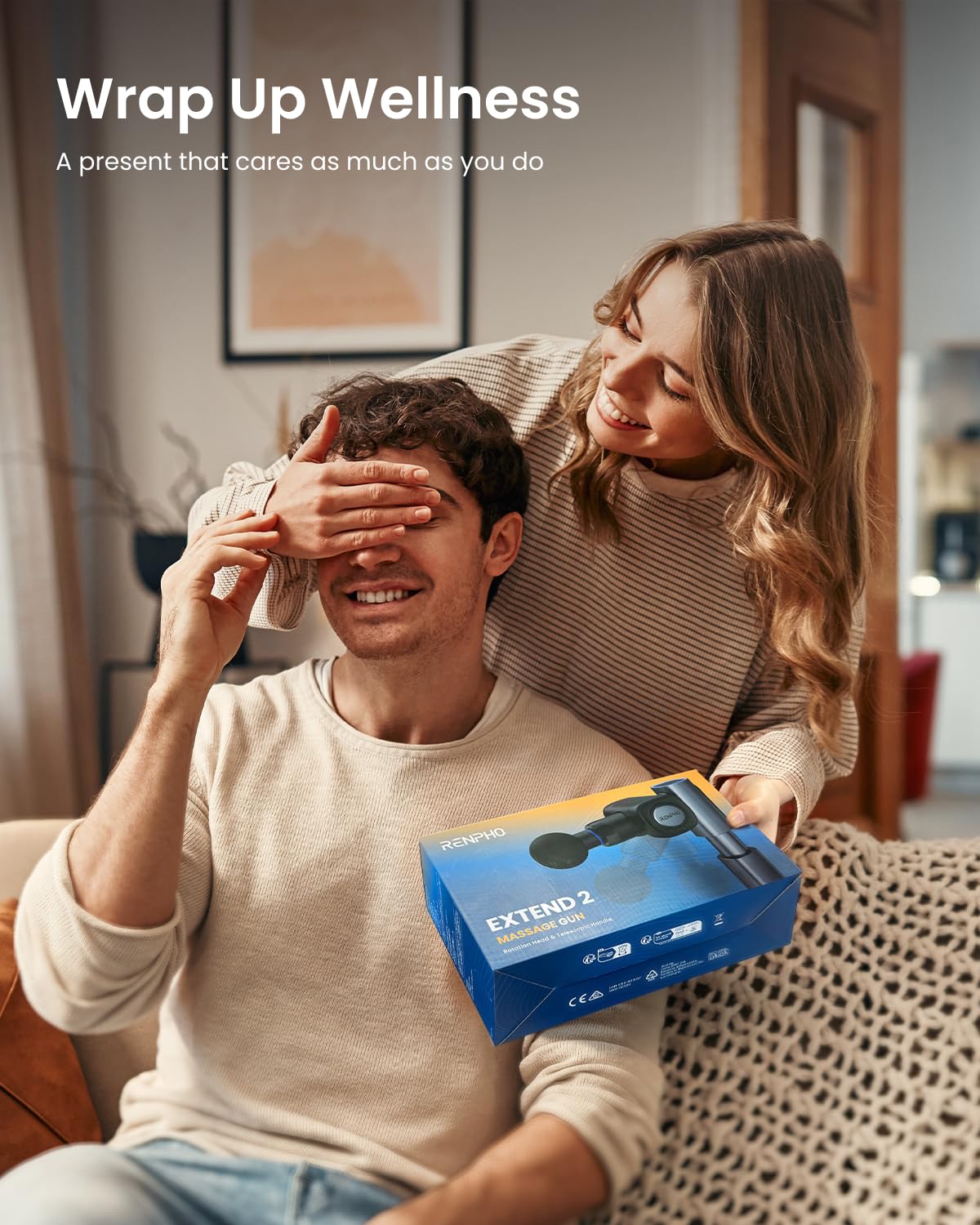 RENPHO massage gun gift-ready packaging suitable for wellness enthusiasts.