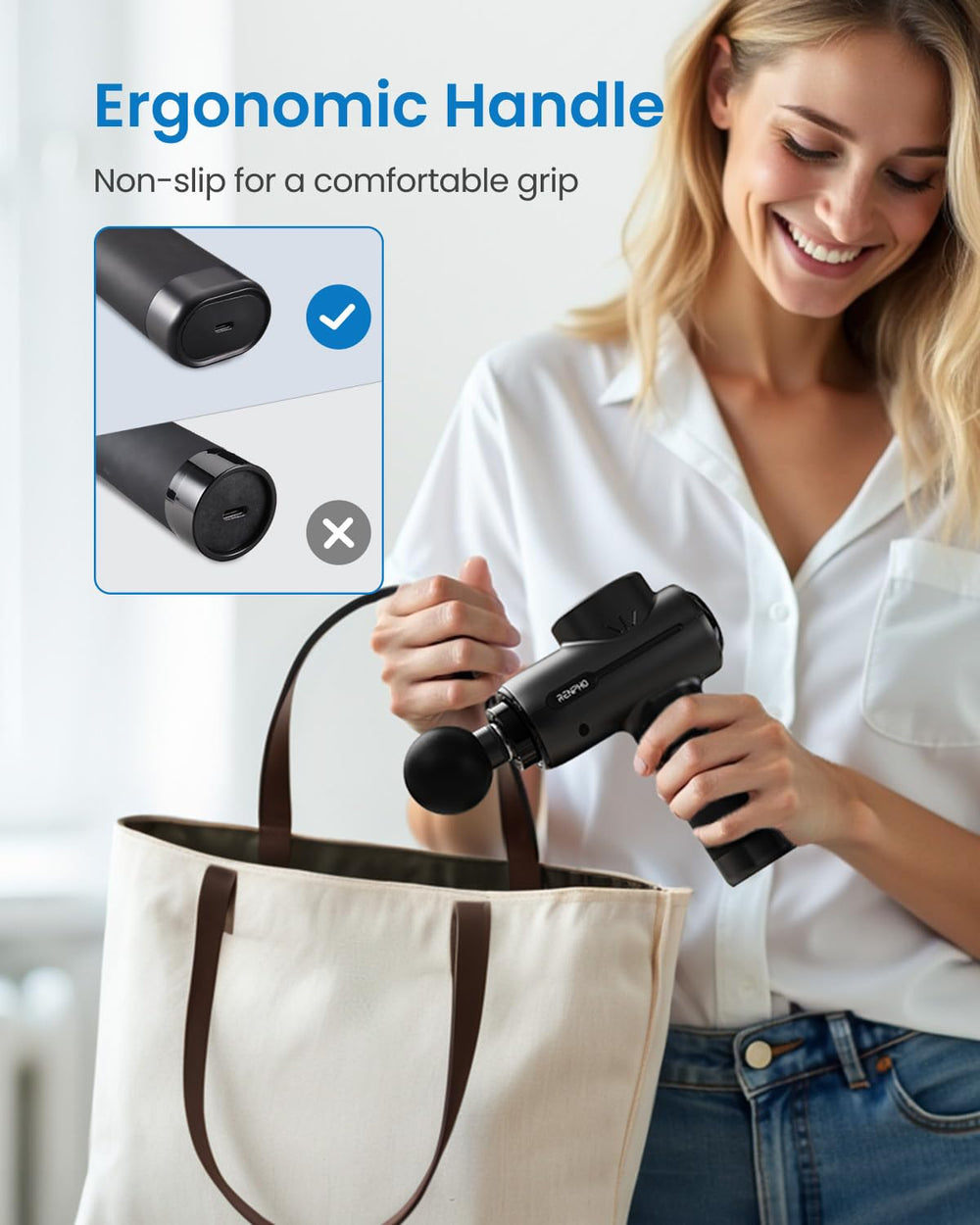 RENPHO massage gun heads attachment set targets different muscle groups.