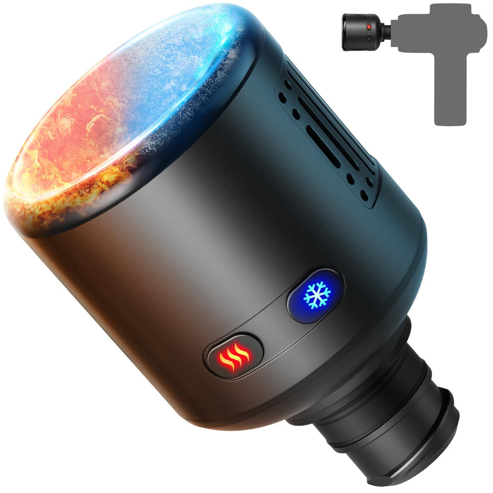 RENPHO massage gun head heat and cool in action for targeted relief