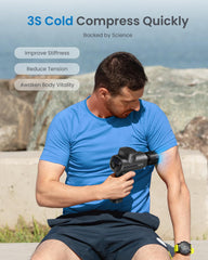 RENPHO massage gun heat therapy at 113F pre-workout warming muscles.