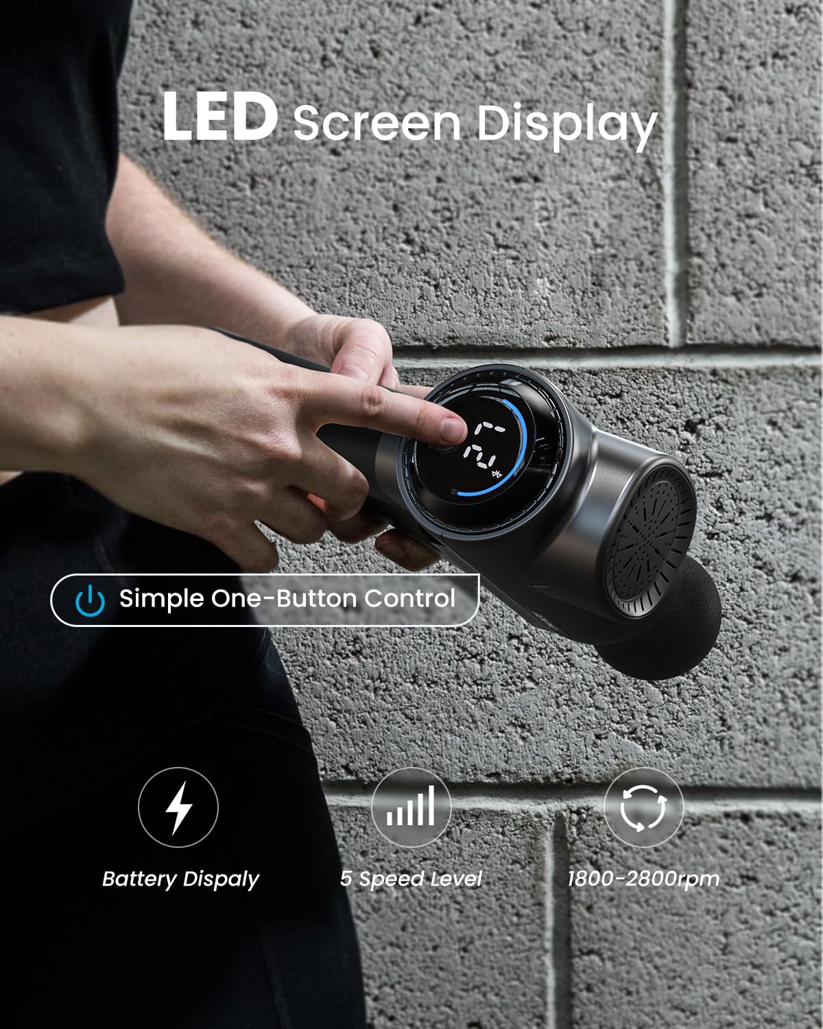 RENPHO Massage Gun high torque motor delivers powerful percussion.