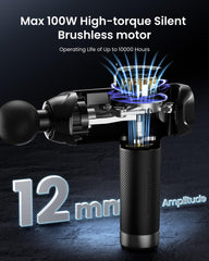 RENPHO Massage Gun LCD display showing speed and battery status