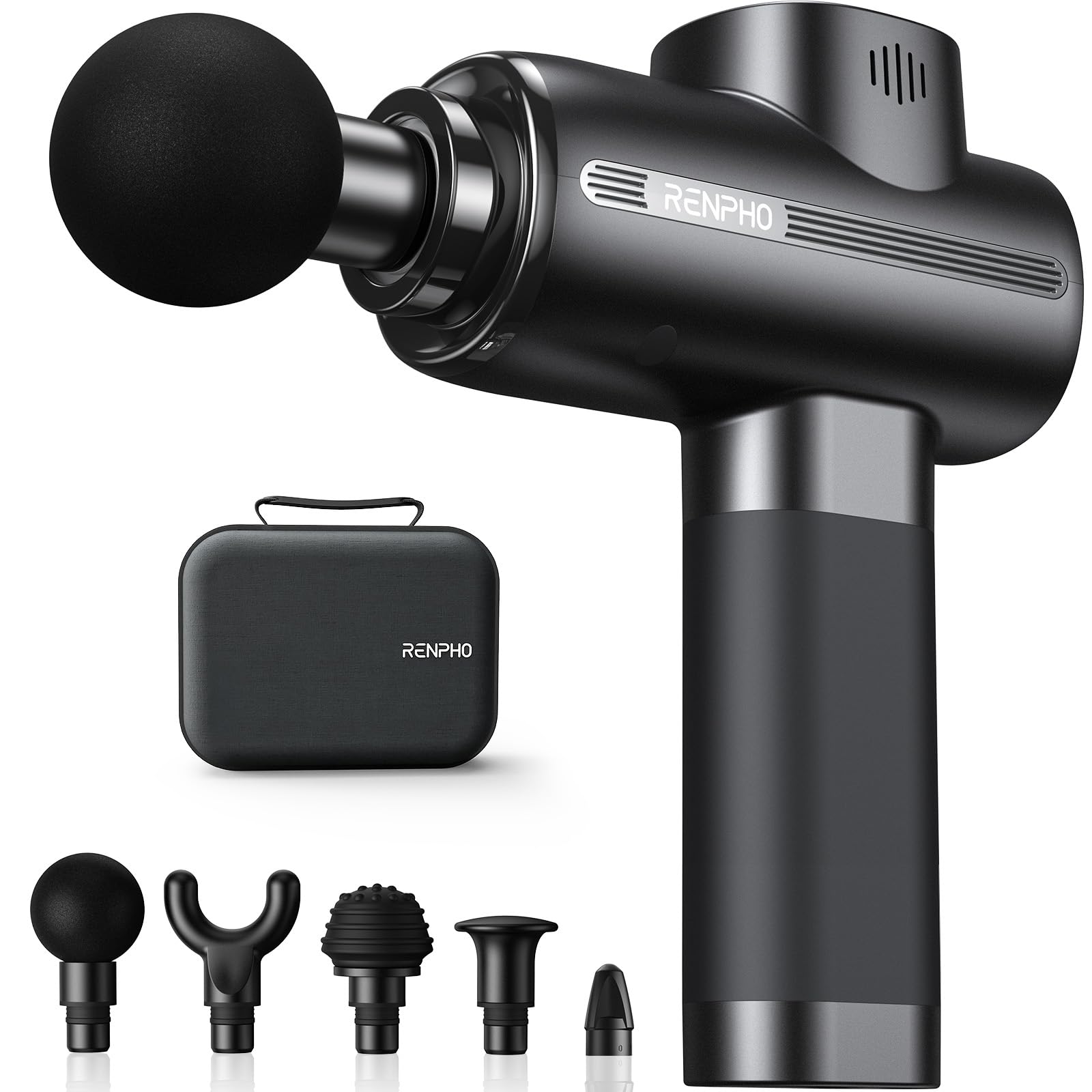 RENPHO Massage Gun with metal housing for durable deep tissue sessions