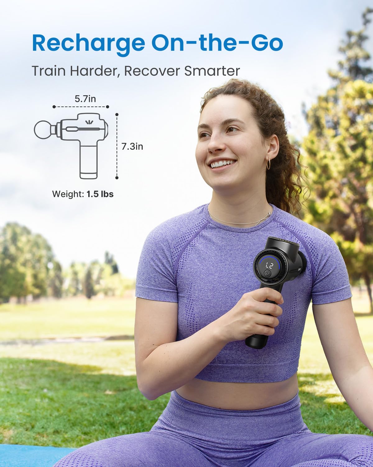 RENPHO massage gun neck-use relaxes tense shoulders.