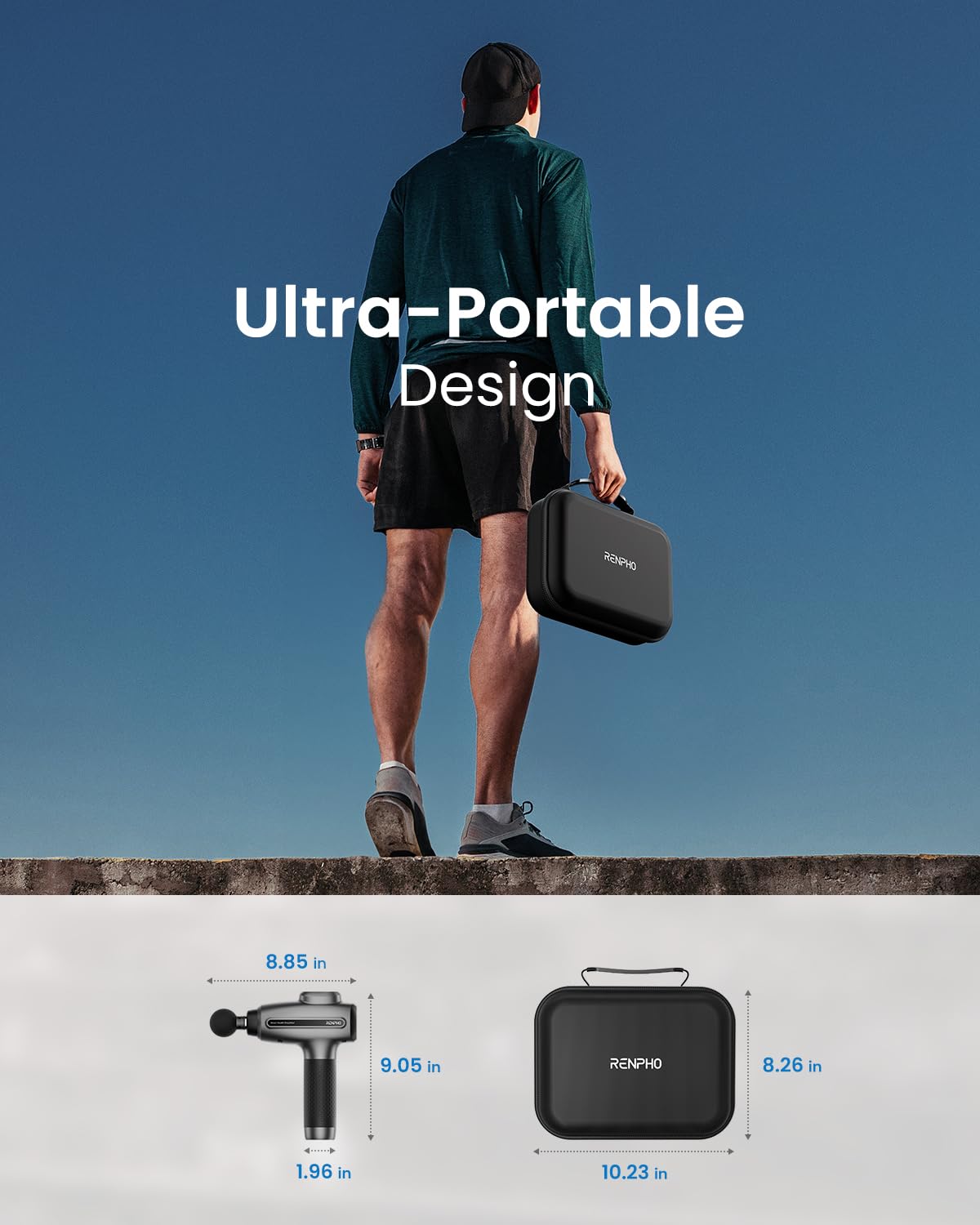 RENPHO massage gun portable case for travel and storage.